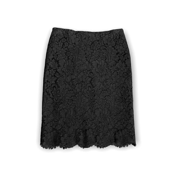 ❤️SOLD❤️VINTAGE CHANEL Black Lace Lace Midi-Skirt |Size: 38| - Picture 1 of 11